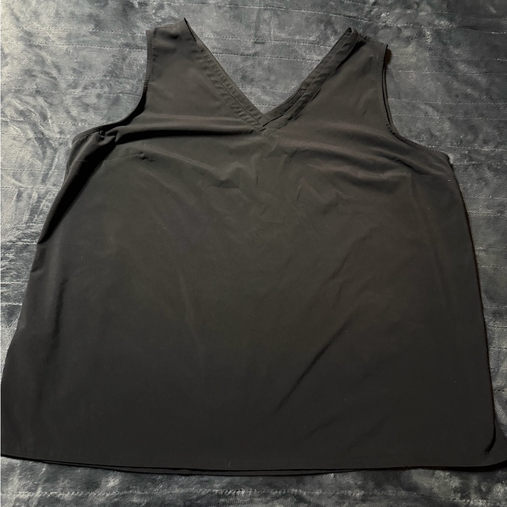 Eddie Bauer Black V-Neck Tank Top